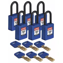 BRADY Lockout Padlock Keyed Different Nylon Std Body Size Plastic Std Blue, 55JY08-picture-16