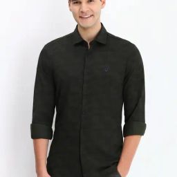 Allen Solly Green Cotton Slim Fit Shirt-picture-33