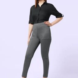 YU by Pantaloons Grey High Rise Tights-image-51