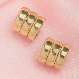 Karatcart Gold Plated Triple Half Hoop Earrings For Women-13