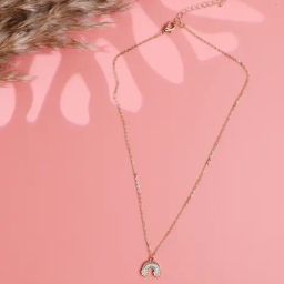 Jewelz Gold Cute Rainbow Shape Casual Pendant-image-3
