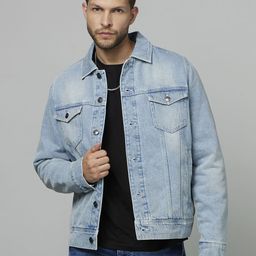 Celio Washed Cotton Denim Jacket-image-55