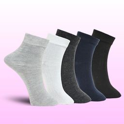 MJE Pack Of 5 Everyday Lightweight Ankle-Length Socks-image-61