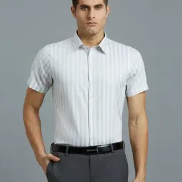 Reid & Taylor White Cotton Slim fit Stripes Shirt-picture-39
