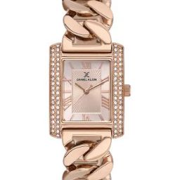 Daniel Klein Square Rose Gold Dial Analog women watch - DK1.13895-5-46