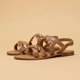 Eridani Women's Xaniaa Tan Back Strap Sandals-image-48