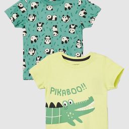 Juniors by Lifestyle Boys Pack of 2 Graphic Printed Cotton T-shirts-image-84