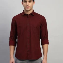 Cantabil Maroon Regular Fit Printed Casual Shirt-picture-5