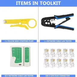 FEDUS RJ45 7 in 1 Crimping Tool Kit Combo 3 Ergonomic, Textured (Pack of 100 Pcs) image 3