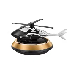 Cartronics Helicopter Alloy shaped Solar Powered Car Air Freshner Gold-18