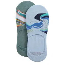 Jack & Jones Jacfluidic Footies Clear Sky Cotton Printed Shoe Liner Socks - Pack of 2-image-11