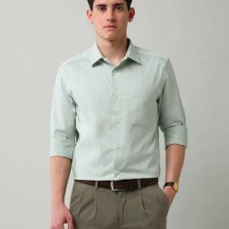 Ad By Arvind Green Regular Fit Self Pattern Shirt-picture-38