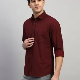 Cantabil Maroon Regular Fit Printed Casual Shirt image 4