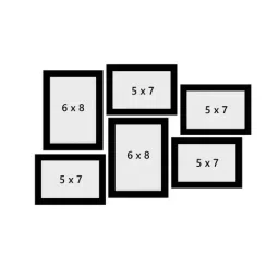 ecraftindia Memory Wall Collage Photo Frame - Set of 6 Photo Frames for 4 Photos of 5'x7', 2 Photos of 6'x8' image 4
