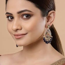 Dugran By Dugristyle Blue & White Dangler Earrings for Women-image-84