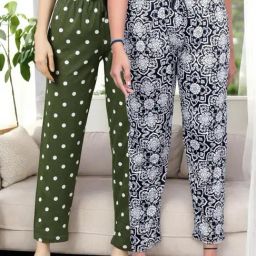Kryptic Black & Green Cotton Relaxed Fit Printed Lounge Pants - Pack of 2-image-72