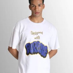 Bene Kleed White Cotton Loose fit Print T-Shirt-image-97
