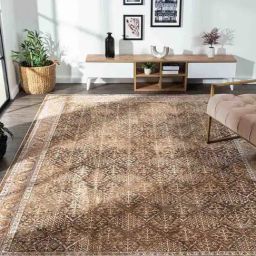 Obsessions Brown Anti-Static Traditional Machine Made Diamond Neo Classical Carpet - Medium-23