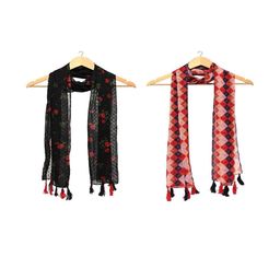 StoleVilla Multicoloured Floral Chiffon Stoles-image-94