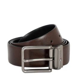 Tommy Hilfiger Brown & Black Leather Reversible Belt for Men-image-62