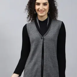 Monte Carlo Black & Grey Textured Cardigan-image-61