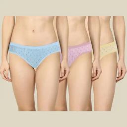 AROUSY Blue & Purple Printed Bikini Panties - Pack Of 3-picture-43