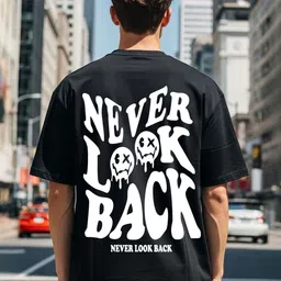 BENNY BROOKS Typography Printed Round Neck Drop Shoulder Cotton T-shirt-picture-10