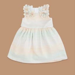 Pantaloons Baby Green & Peach Cotton Applique Party Dress-picture-16