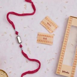 Fabindia Silver-Plated Mirror Rakhi with Roli Chawal-image-71