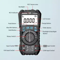 Themisto TH-M200 AC/DC Auto Range Digital Multimeter with light Indication (10000 Display Count) image 2