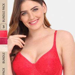 Amour Secret Pack of 3 Non-Padded Push-Up Bra - Underwired-picture-53