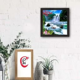 eCraftIndia Waterfall View Satin Matt Texture UV Art Painting-36