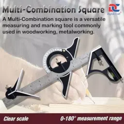 Digital Craft 0-300 mm Range Multi Combination Square Angle Ruler with Precision Protractor and Spirit Level for Woodworking with Hand Gloves, 53-710I-688Q image 2