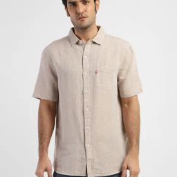 Levi's Beige Linen Regular Fit Shirts-picture-16