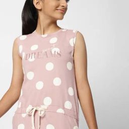 Sweet Dreams Kids Light Pink Printed Nighty-image-52