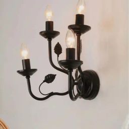 Fos Lighting Black Mild Steel Italian 15 Inch Dual Tier 4-Light Wall Lamp-image-83