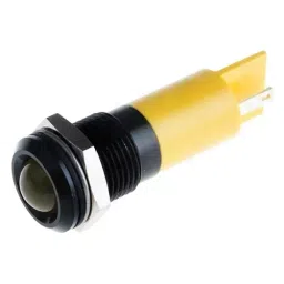 RS PRO Yellow Panel Mount Indicator 24-36V DC, Mounting Hole Size 14 mm, Termination Type , Model No 205454-35