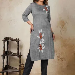 Mehsoos Women Floral Printed Daily Cotton Straight Kurta-picture-7