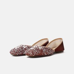 JM Looks Girls Ethnic Mojaris with Embroidered Flats-77