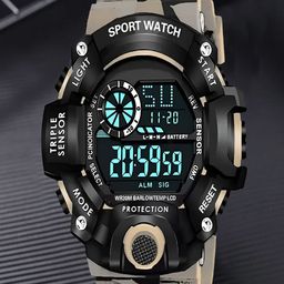 Hala Men Aluminium Bracelet Style Straps Digital Watch g90 beige-46