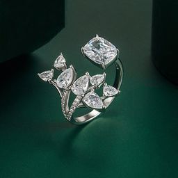 Designs & You Silver-Plated CZ Studded Finger Ring-image-68