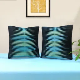 Mid July Home Black & Blue Set of 2 Velvet Square Cushion Covers-picture-18