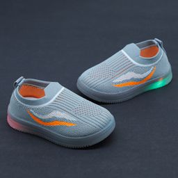 FEETWELL SHOES Wave Self Design LED Party Wear Shoes - Grey-image-24