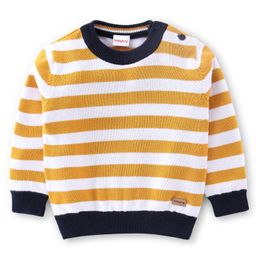 Babyhug 100% Acrylic Knit Full Sleeves Lightweight Sweater Striped - Yellow & White-image-35