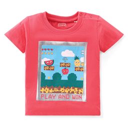 Babyhug Cotton Knit Half Sleeves with Foil Print and Video Game Graphic T-Shirt-image-18