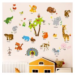Jaamso Royals Nursery Decoration Animal Kids Education Self Adhesive Wall Sticker (60 CMx 90 CM)-19