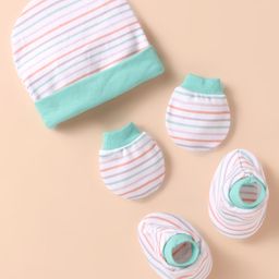 Ben Benny Interlock Knit Cap Mitten & Booties Set with Stripes White - Diameter 8.5 cm-image-50