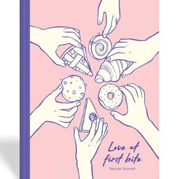 7mm Recipe Journal | Love at First Bite | Make your own Recipe and Cook Book | Kitchen Essential | A5 Size | 4 Sticker sheets | Hardbound and Laminated |14.8 X 21 cms | Pink-28