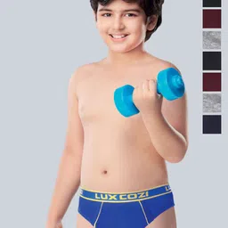 Lux Cozi Boys Pack Of 8 Pure Cotton Mid-Rise Basic Briefs COZI_BOYS_PLAIN_BRIEF_OE_AST_8PC-image-56
