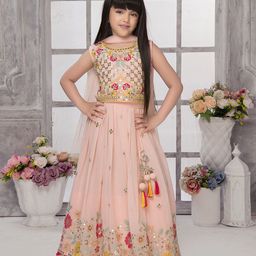 Tiny Kingdom Girls Embellished Sequinned Ready to Wear Lehenga & Blouse With Dupatta-image-44